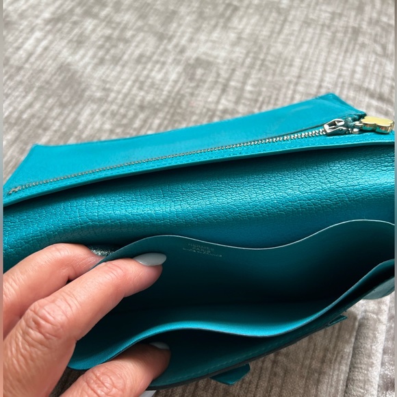 💥HOT  Pick🔥HERMES Bearn Taurillon Clemence Leather Long H Logo Bifold Wallet - Picture 10 of 17